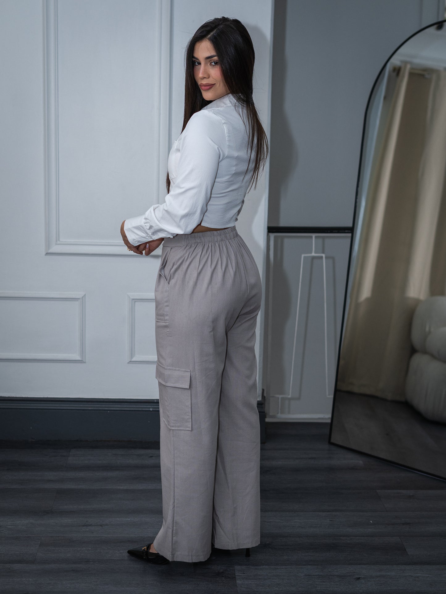 Pantalón de lino cargo