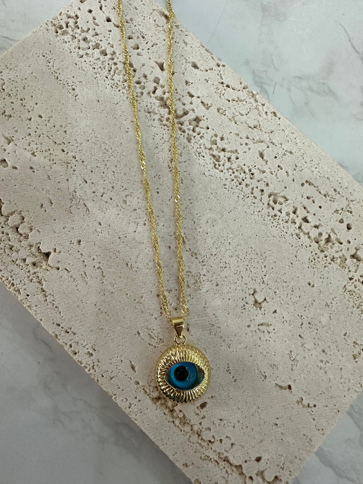 Collar ojo turco dorado