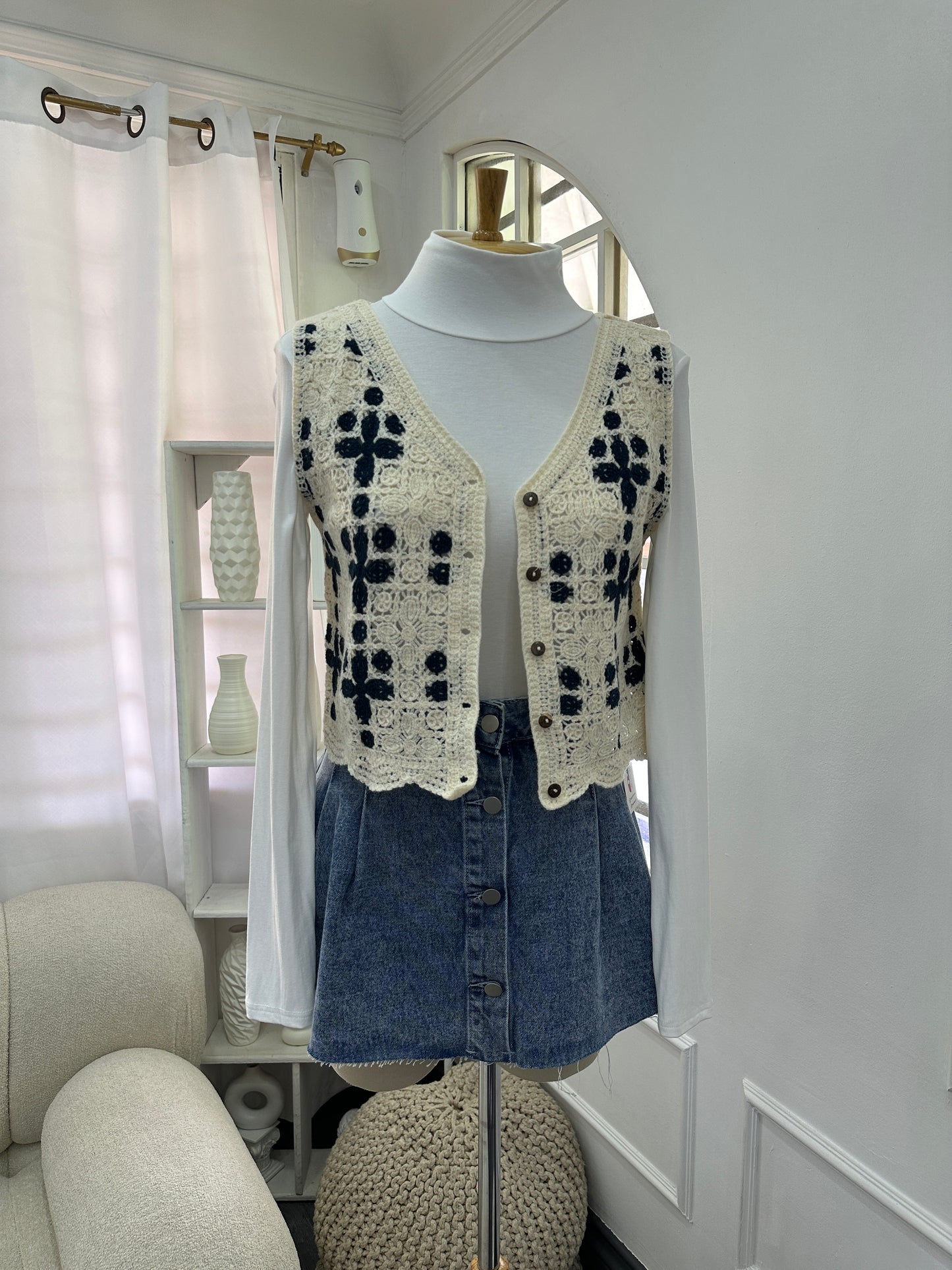 Pullover tejido corto