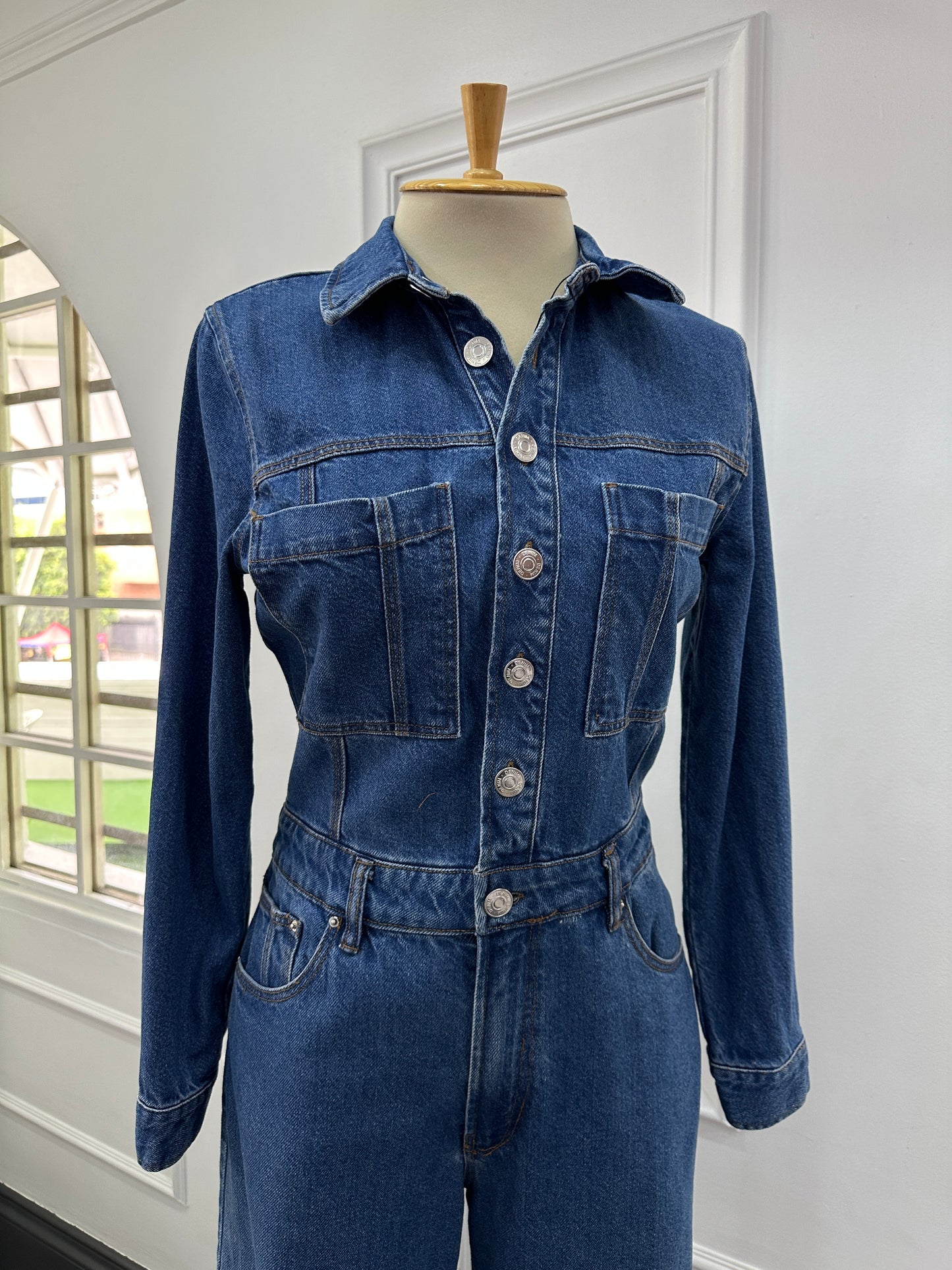 Jumpsuit denim palazzo