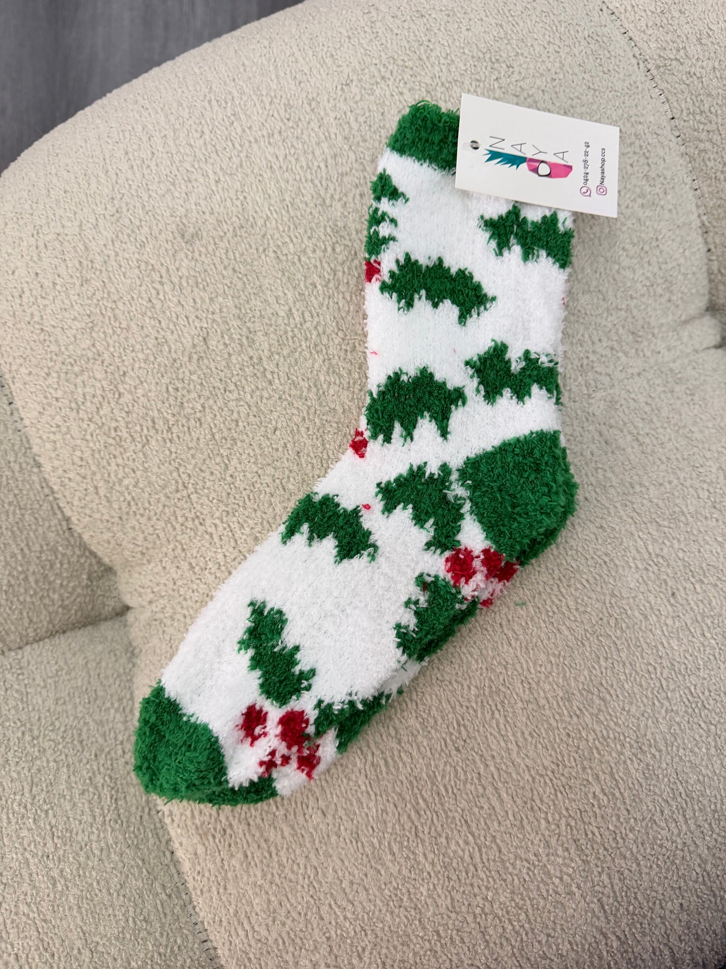 Medias felpudas navideñas