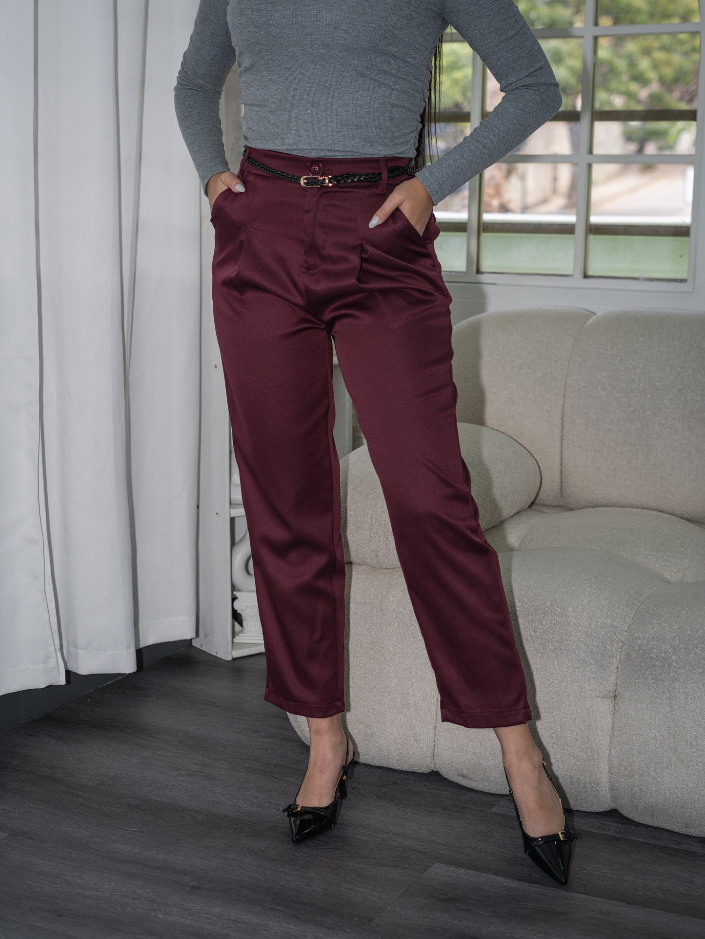 Pantalón casual vinotinto