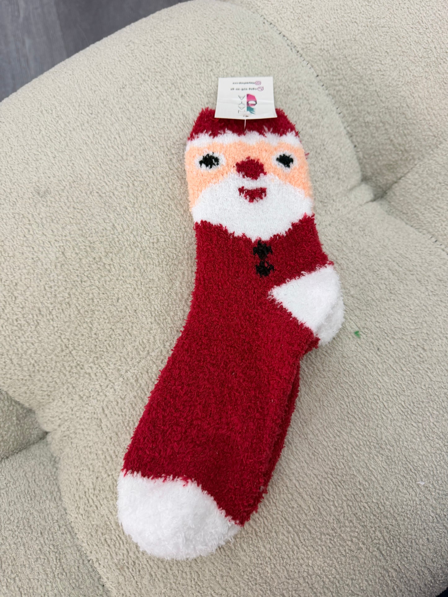 Medias felpudas navideñas