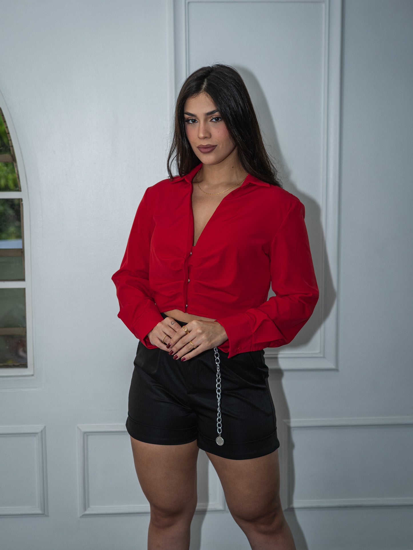 Crop rojo casual