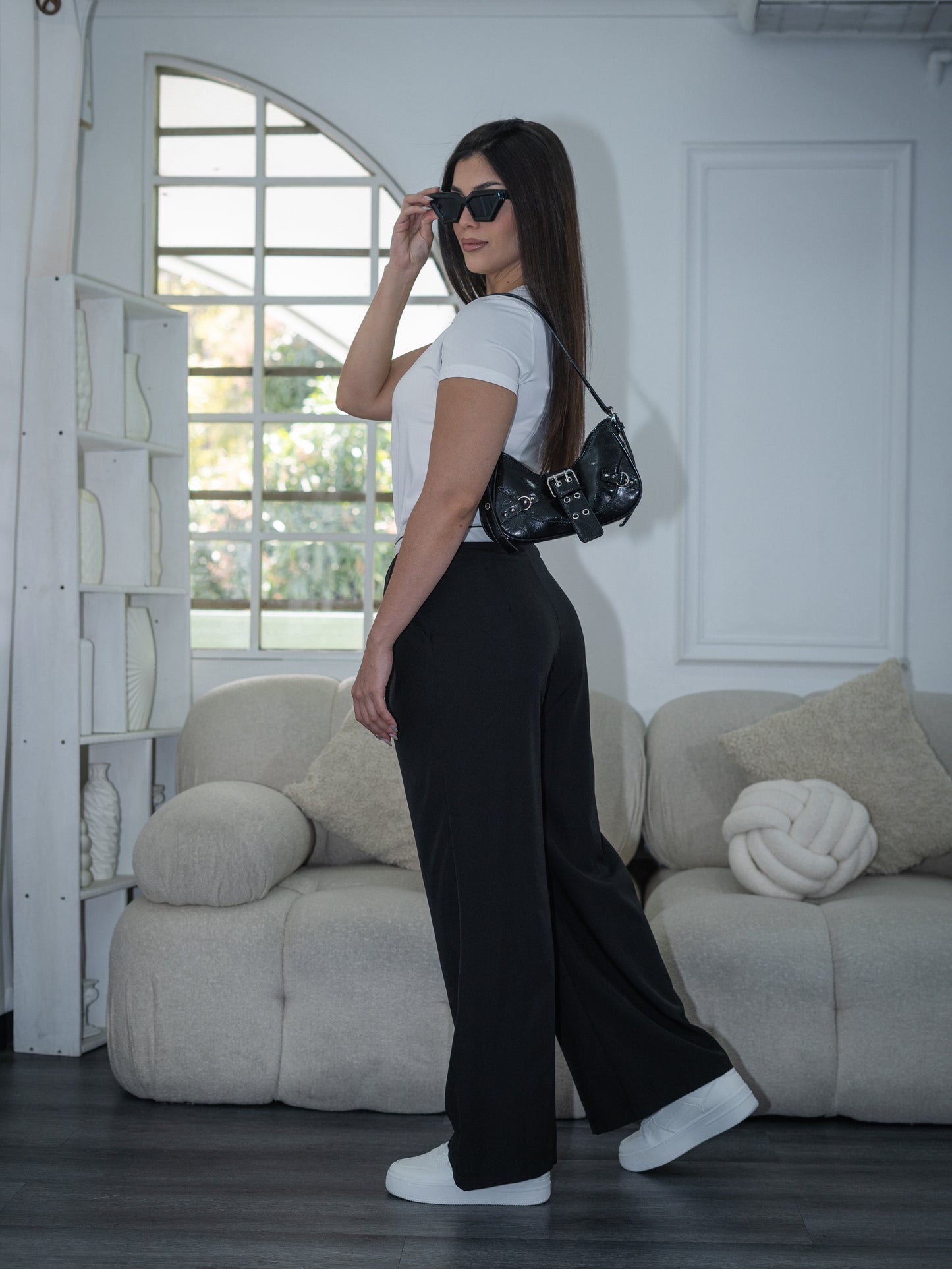 Pantalón panel blanco