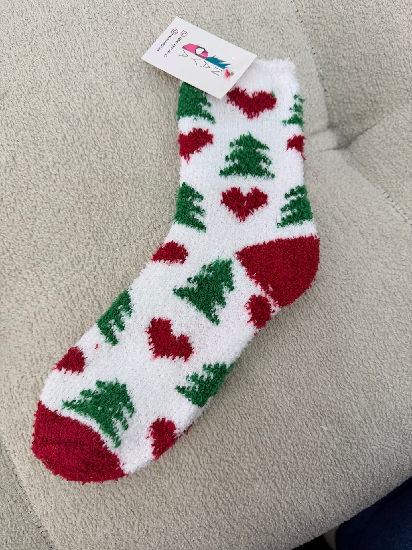 Medias felpudas navideñas