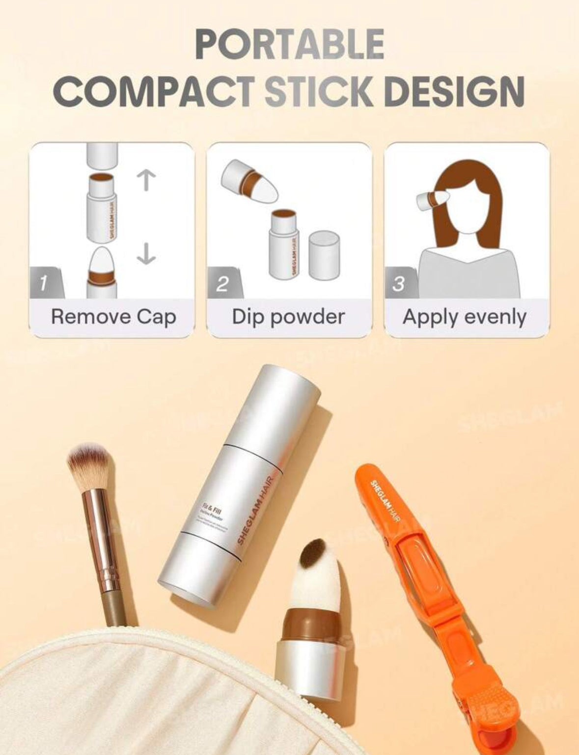 SHEGLAM Hair Fix & Fill - Polvo de línea capilar