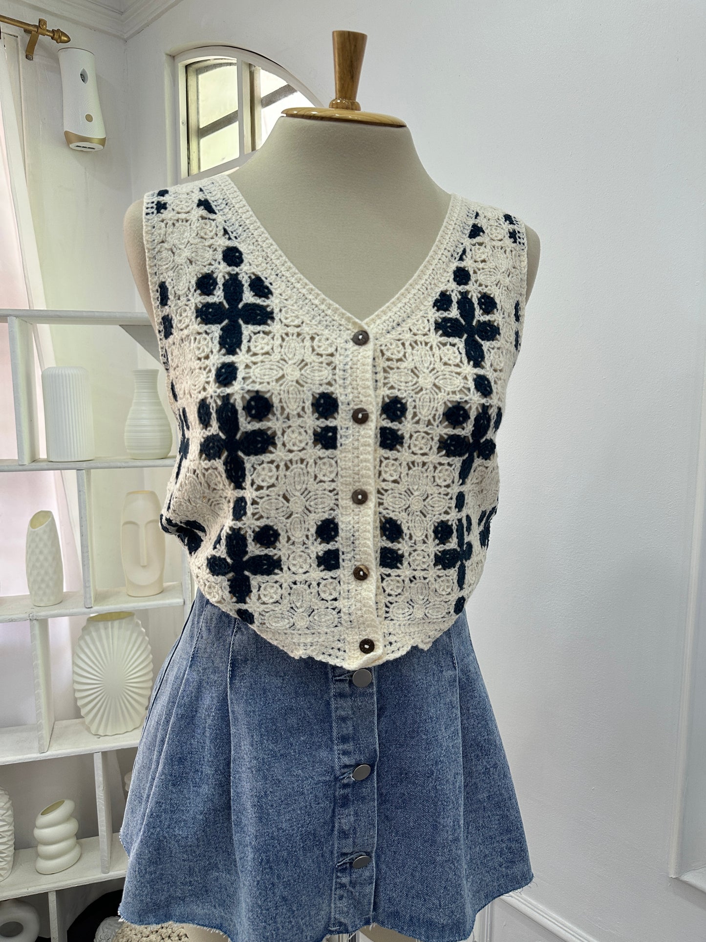 Pullover tejido corto