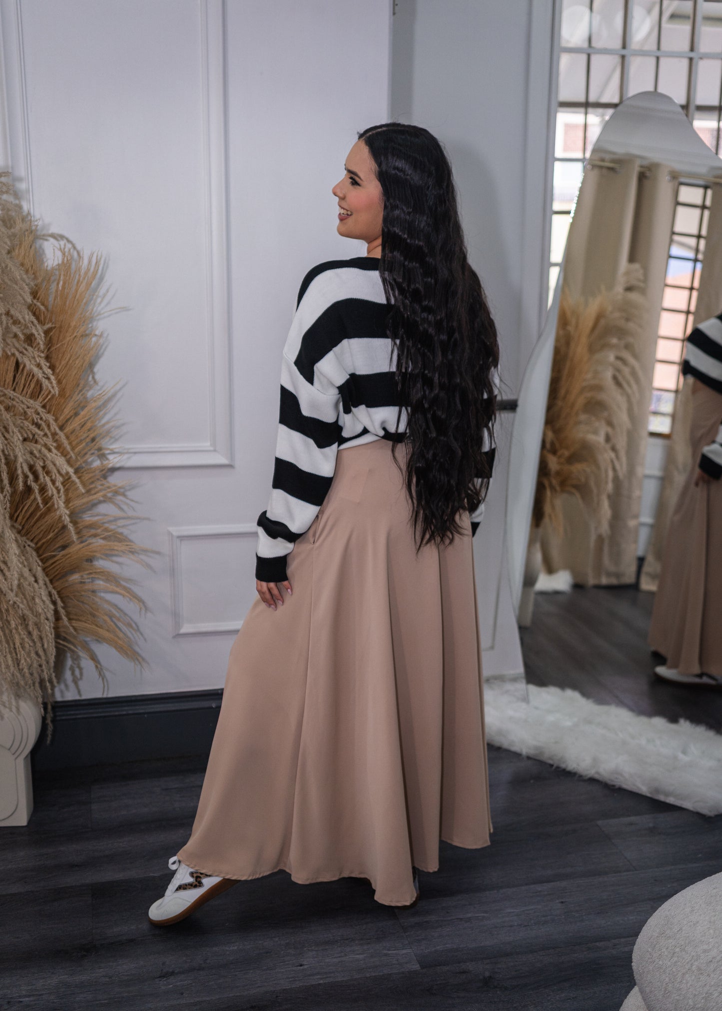 Maxi falda con bolsillos