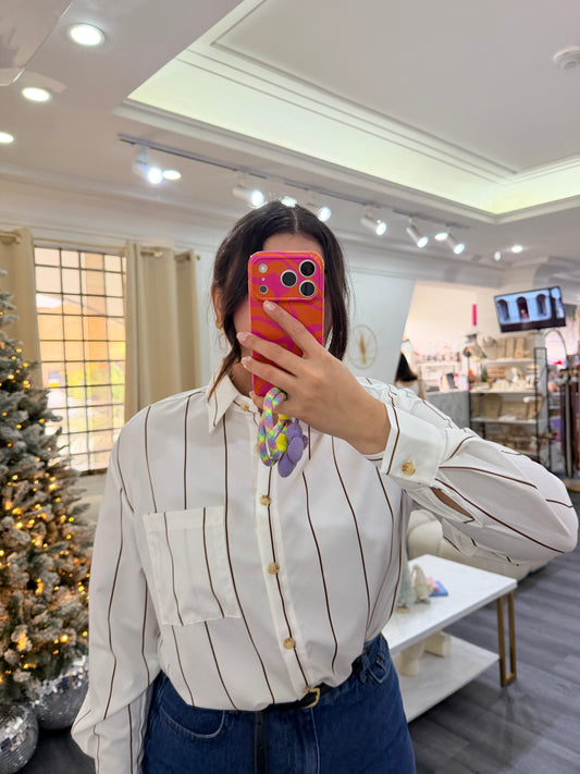 Camisa franjas marrón