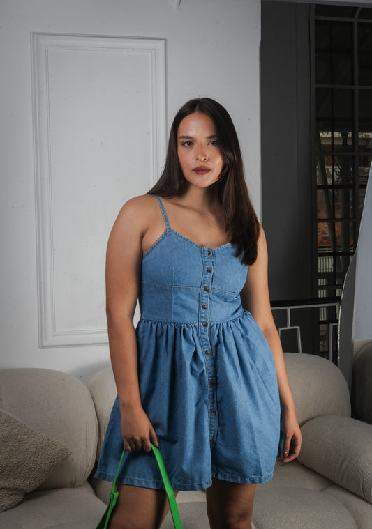 Vestido denim corte A