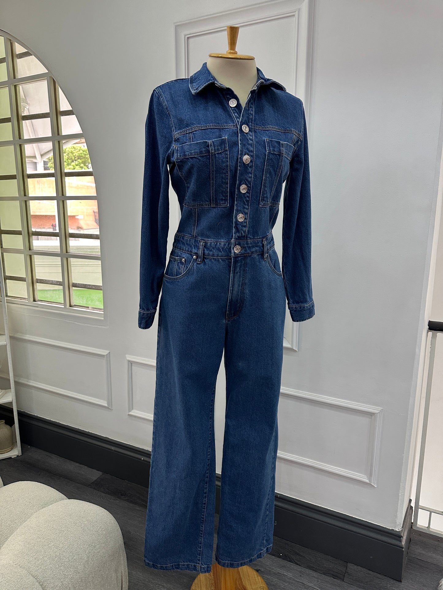 Jumpsuit denim palazzo