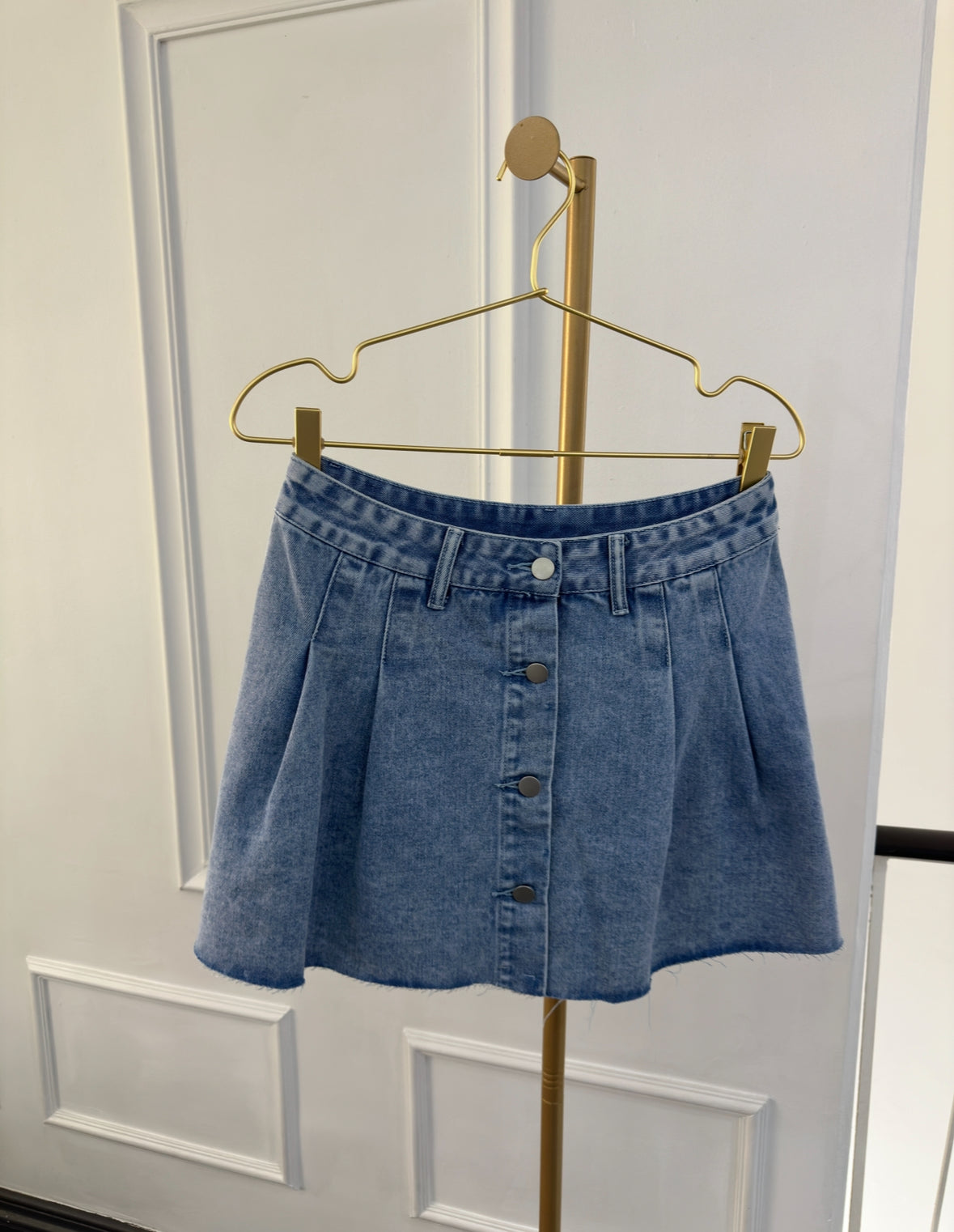 Falda plisada denim