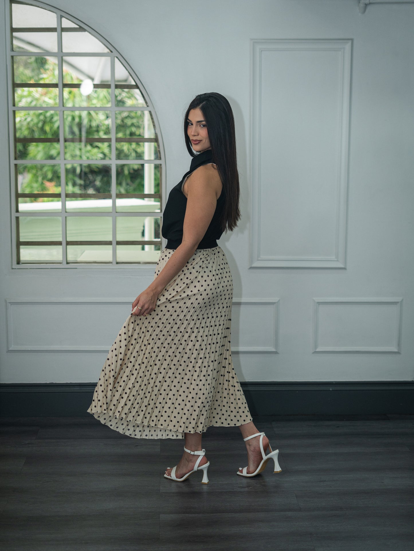 Falda maxi polkadots