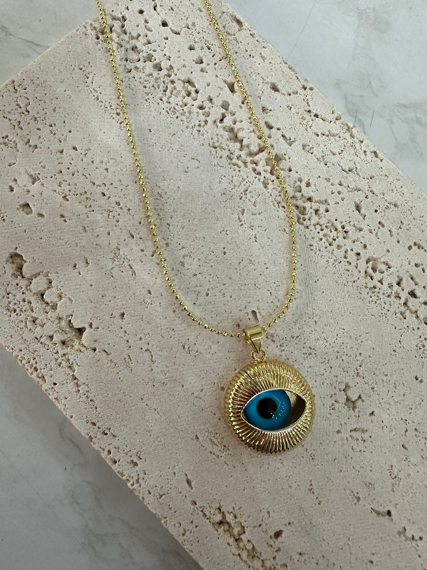 Collar ojo turco dorado