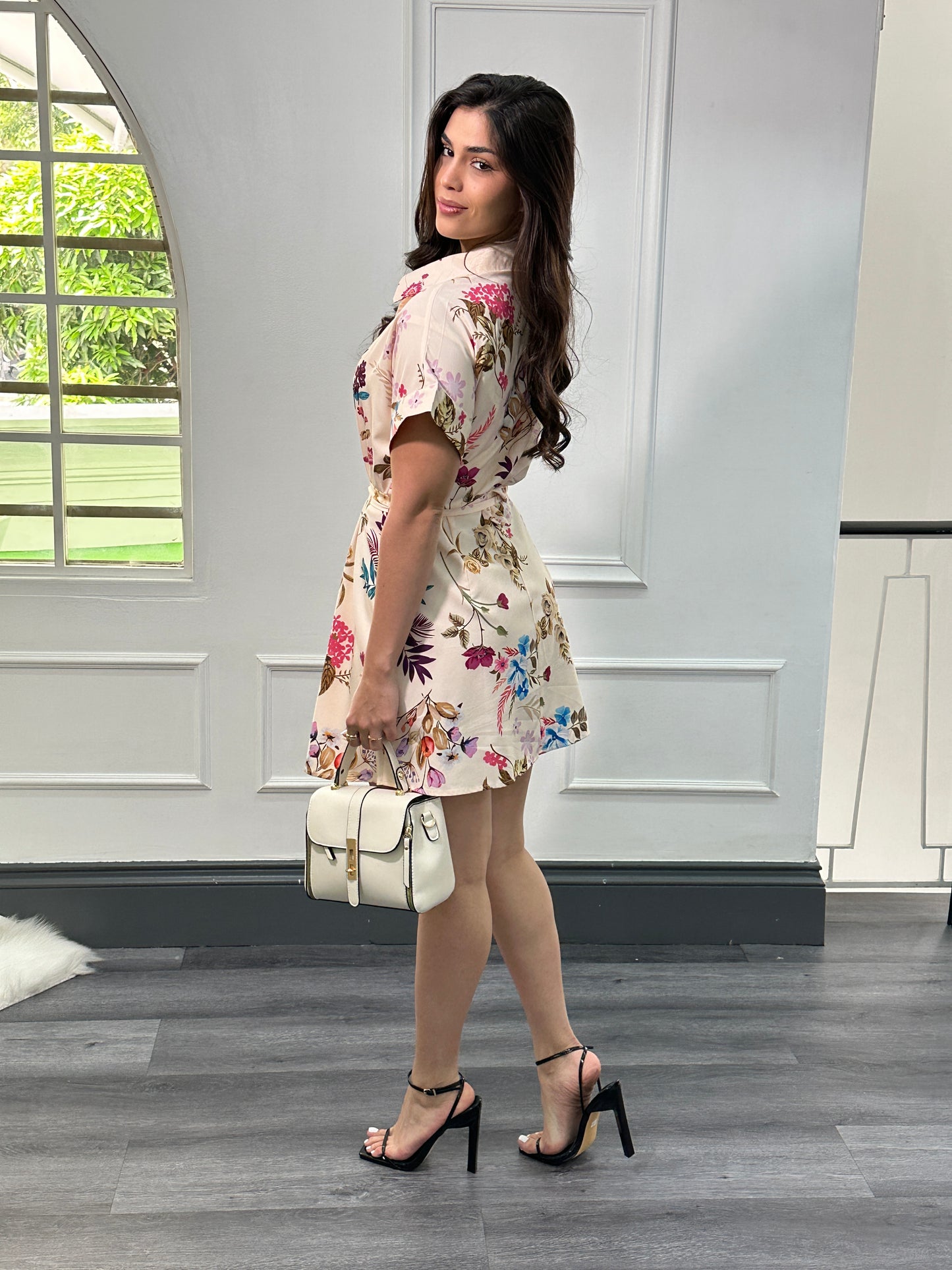 Vestido floreado botones