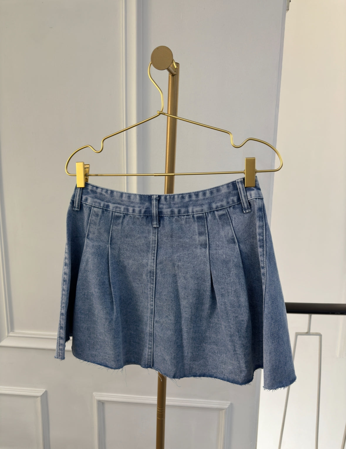 Falda plisada denim