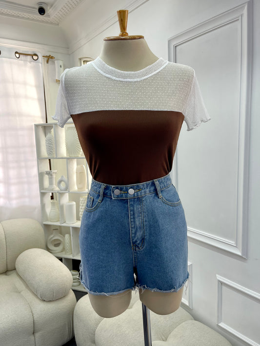 Blusa Canalé con Malla