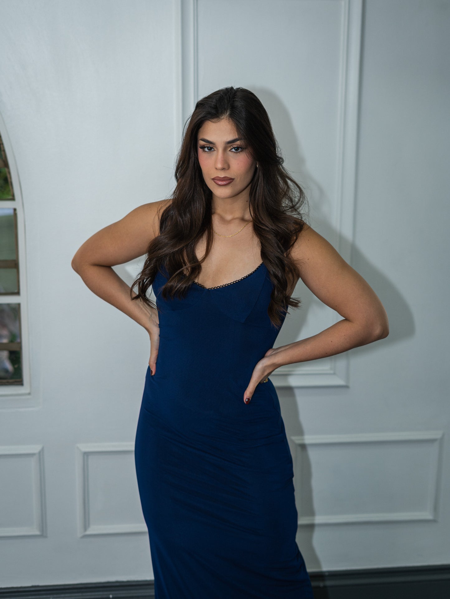 Maxi vestido unicolor