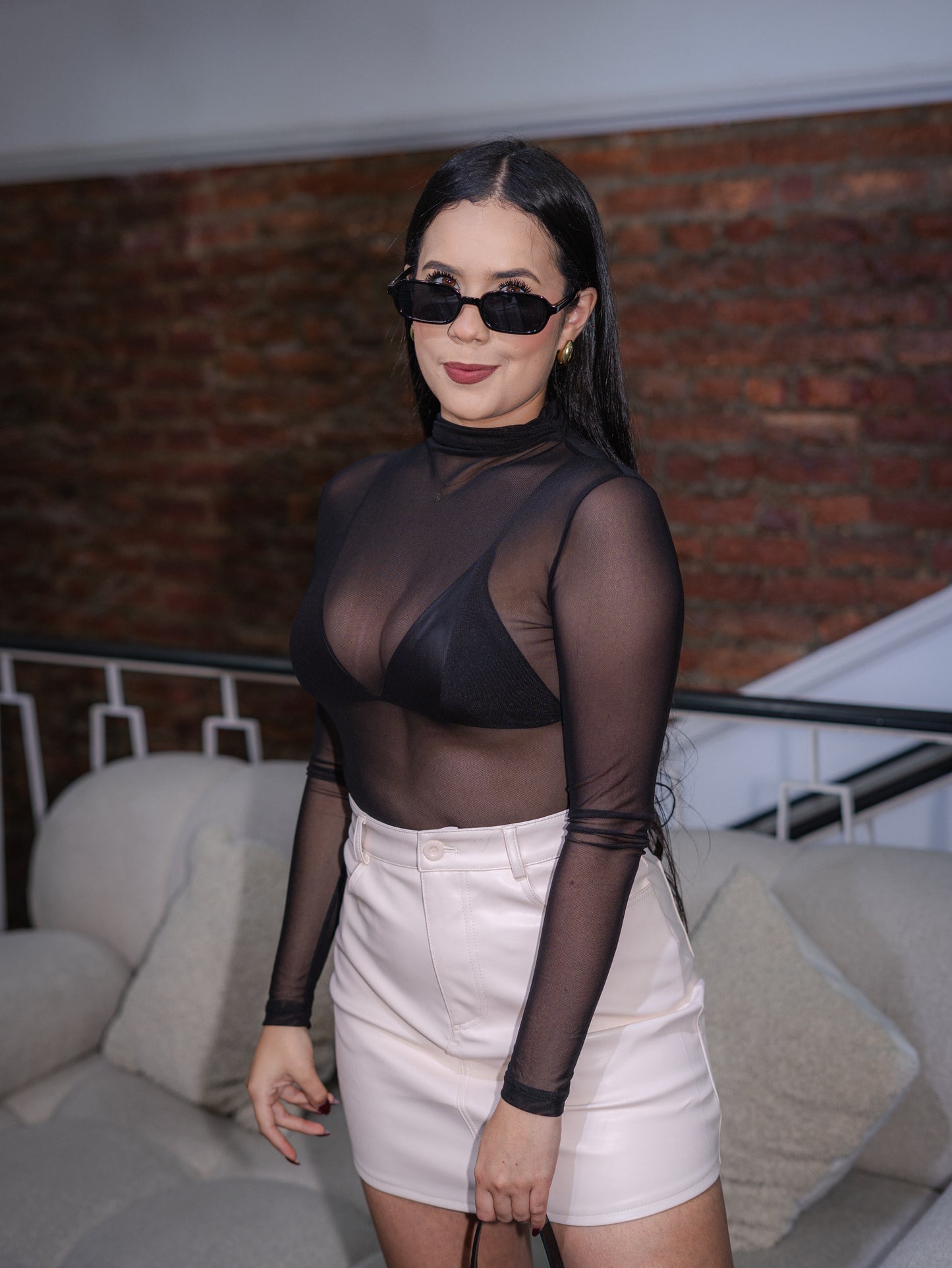 Body cuello alto transparente