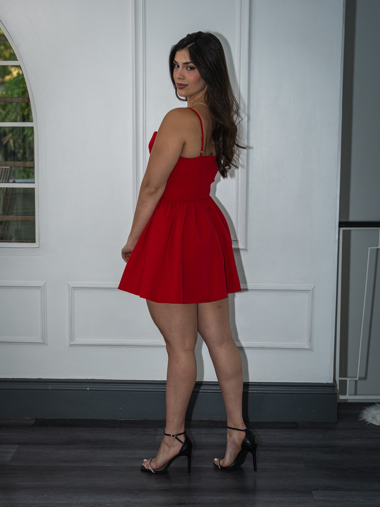 Vestido rojo botones