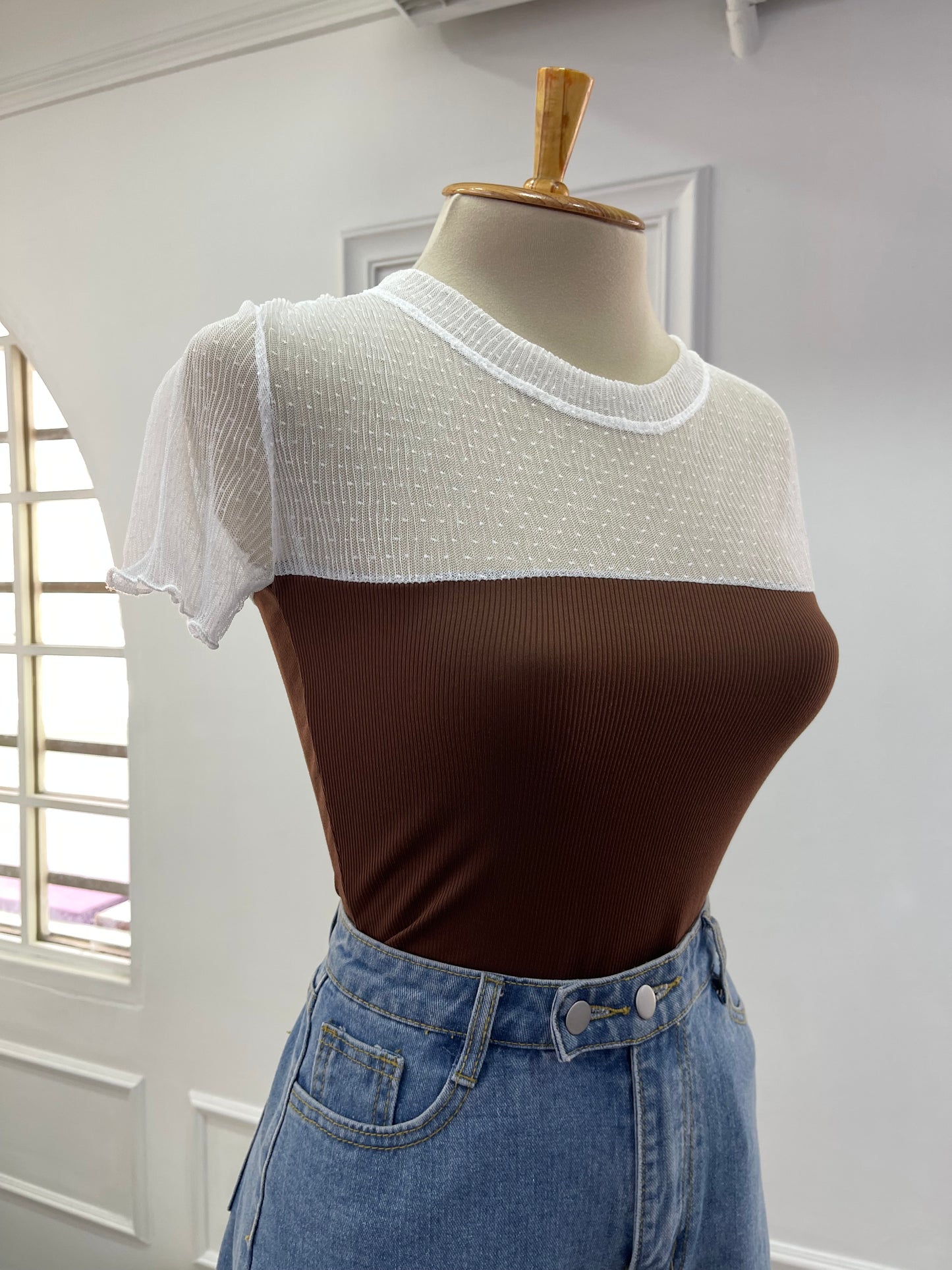 Blusa Canalé con Malla