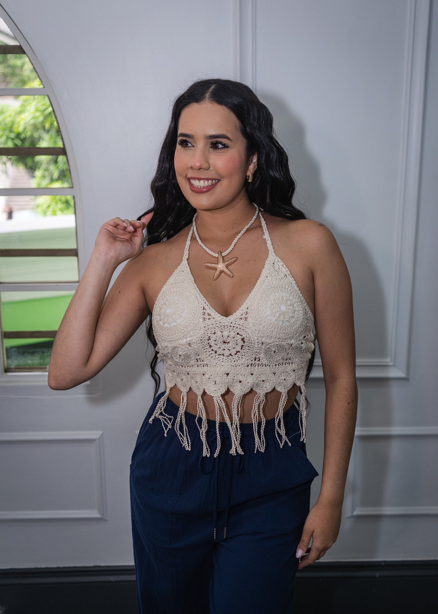 Top flecos tejido