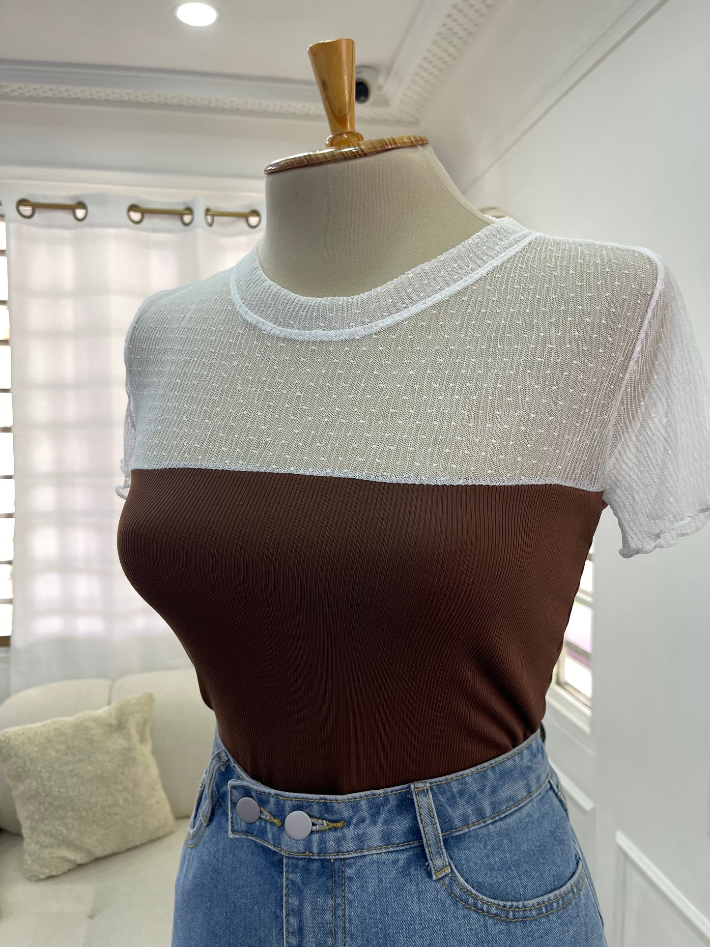 Blusa Canalé con Malla