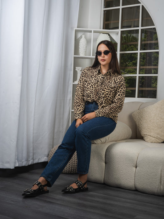 Camisa casual animal print