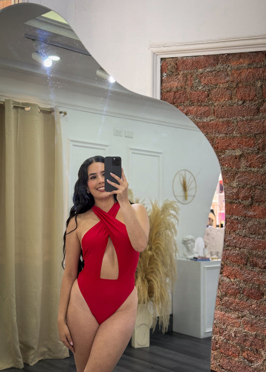 Bikini halter rojo